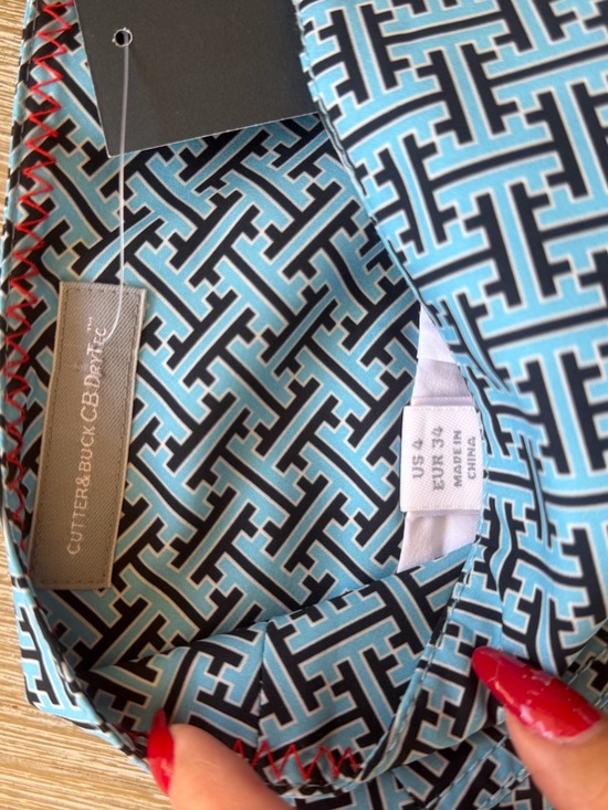 Cutter & Buck Blue and Black Geo-Print golf skort size 4 - Picture 8 of 9